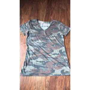 Camo v-neck shirt